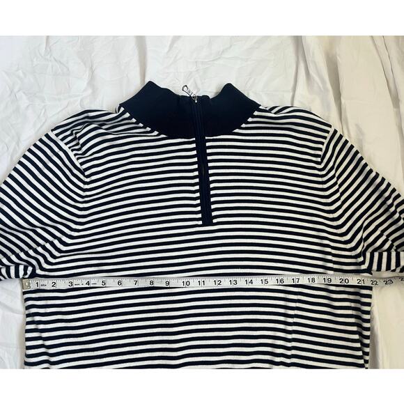 Brooks Brothers Supima Cotton Striped Quarter Zip Long Sleeve Pullover Size XL - Picture 9 of 10